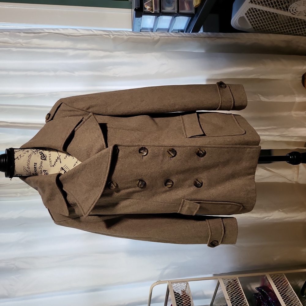 Womens Wool Blend Pea Coat. Size L